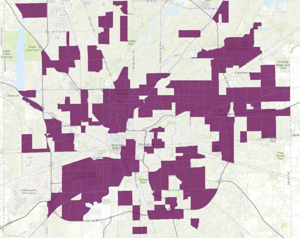 Map 1: Food Deserts in Indianapolis