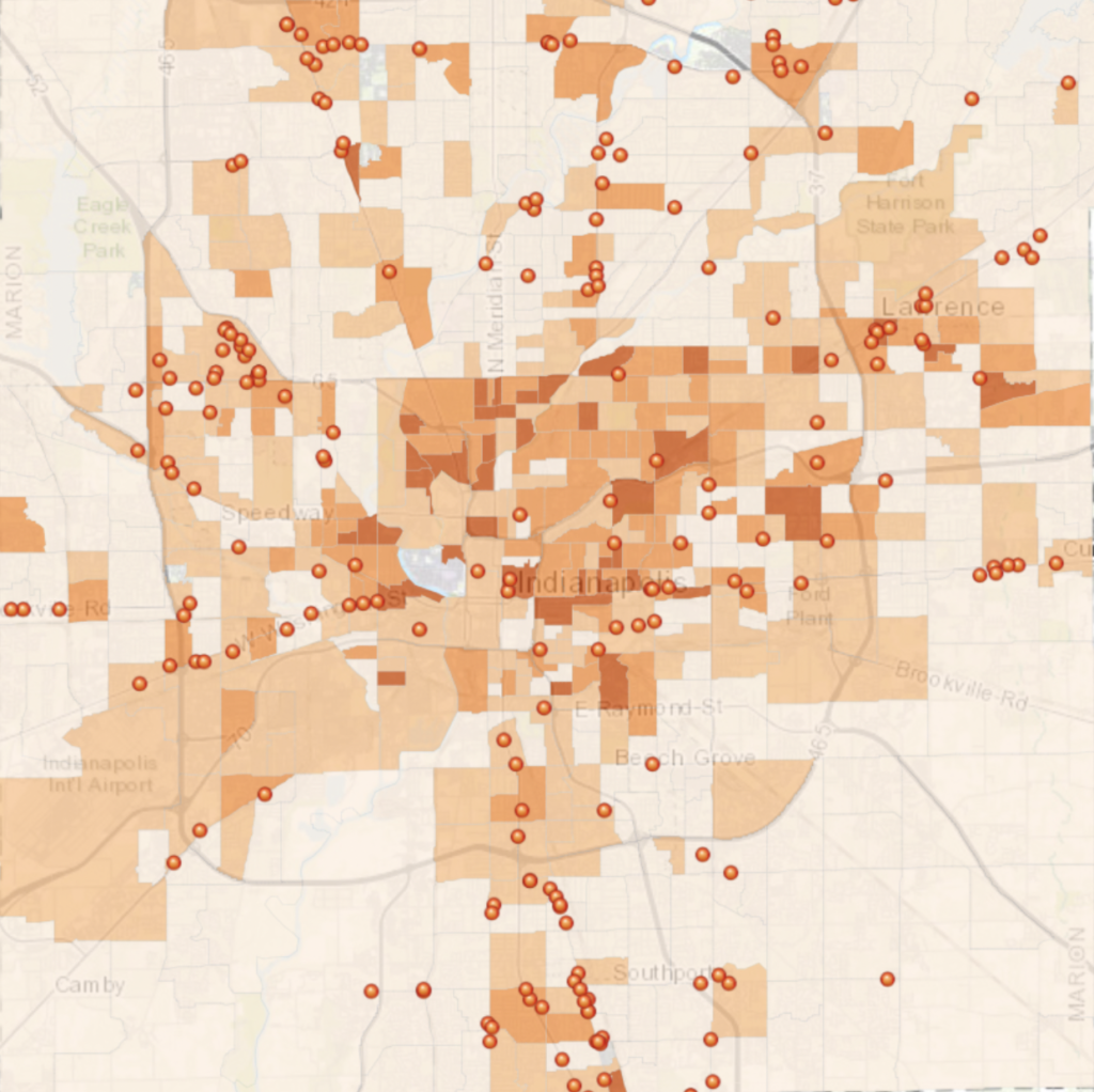 Percentage of Households Receiving SNAP in Indianapolis