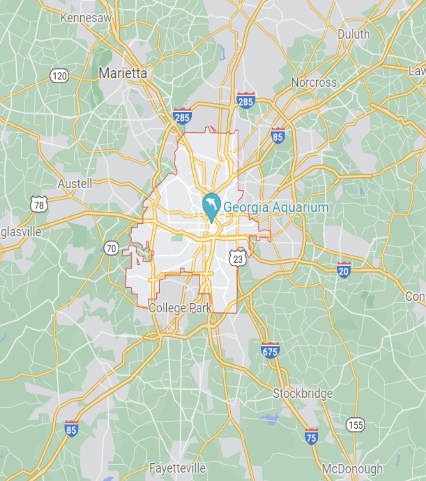 zoomed-in view of food deserts in Atlanta